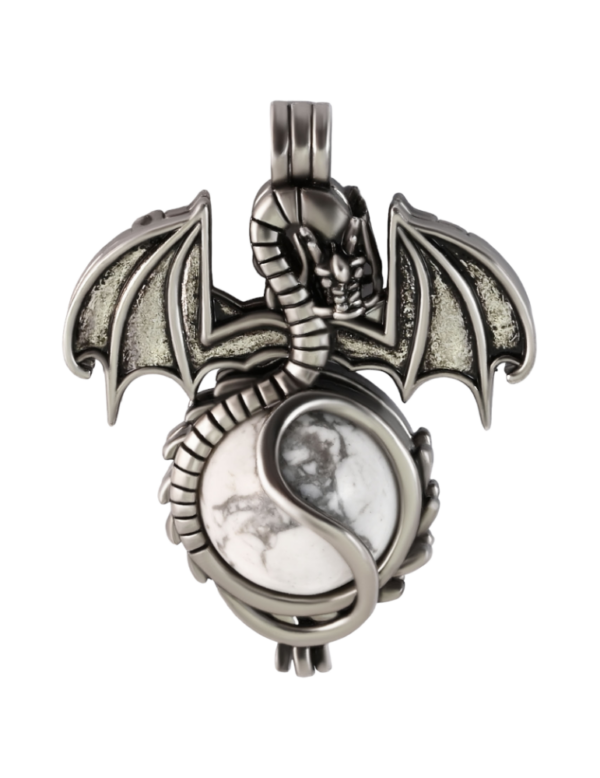 PENDENTIF SPHÈRE DRAGON EN HOWLITE