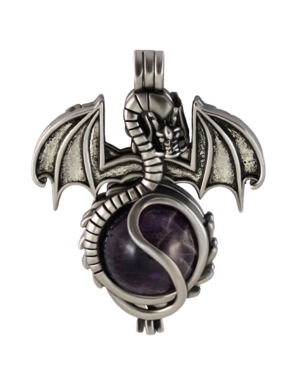 PENDENTIF SPHÈRE DRAGON EN AMÉTHYSTE