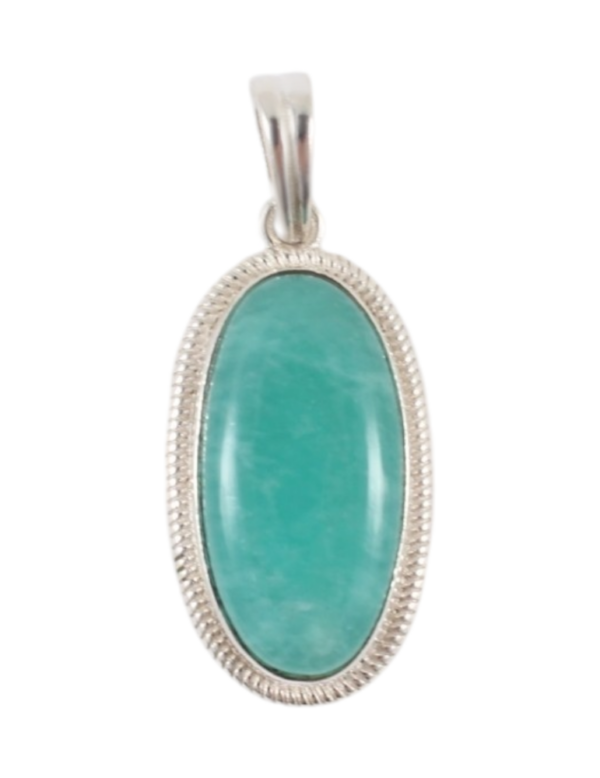 PENDENTIF AMAZONITE SERTIE ARGENT 925