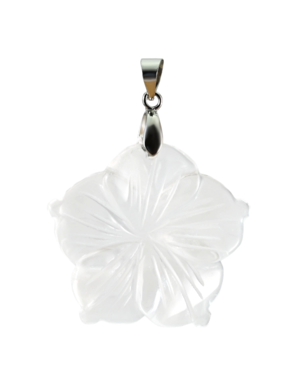 PENDENTIF FLEUR HIBISCUS EN CRISTAL DE ROCHE