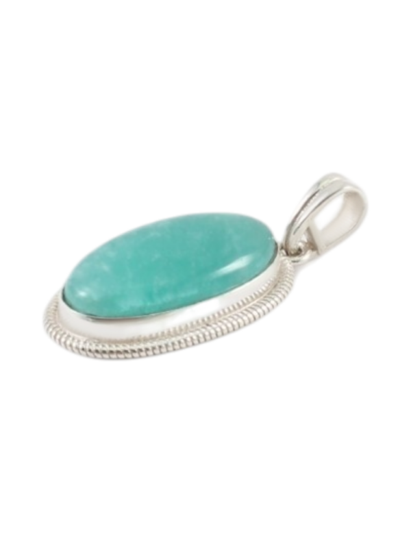 PENDENTIF AMAZONITE SERTIE ARGENT 925 – Image 2