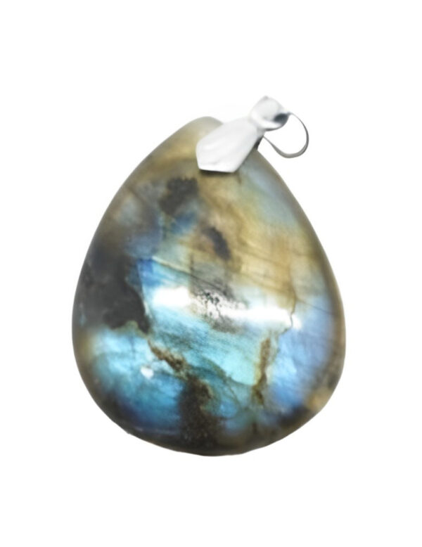 PENDENTIF LABRADORITE MULTICOLORE BÉLIÈRE LAITON