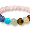 Bracelet 7 Chakras Quartz Rose Ø 8mm – Image 2