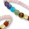 Bracelet 7 Chakras Quartz Rose Ø 6mm