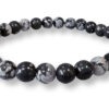 Bracelet Obsidienne Flocon de neige Ø 6mm – Image 2