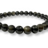 Bracelet Obsidienne noire dorée Ø 6mm – Image 2