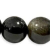 Bracelet Obsidienne noire dorée Ø 6mm – Image 3