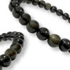 Bracelet Obsidienne noire dorée Ø 6mm