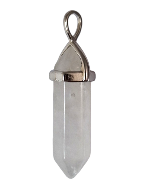 PENDENTIF CRISTAL DE ROCHE DOUBLE POINTE