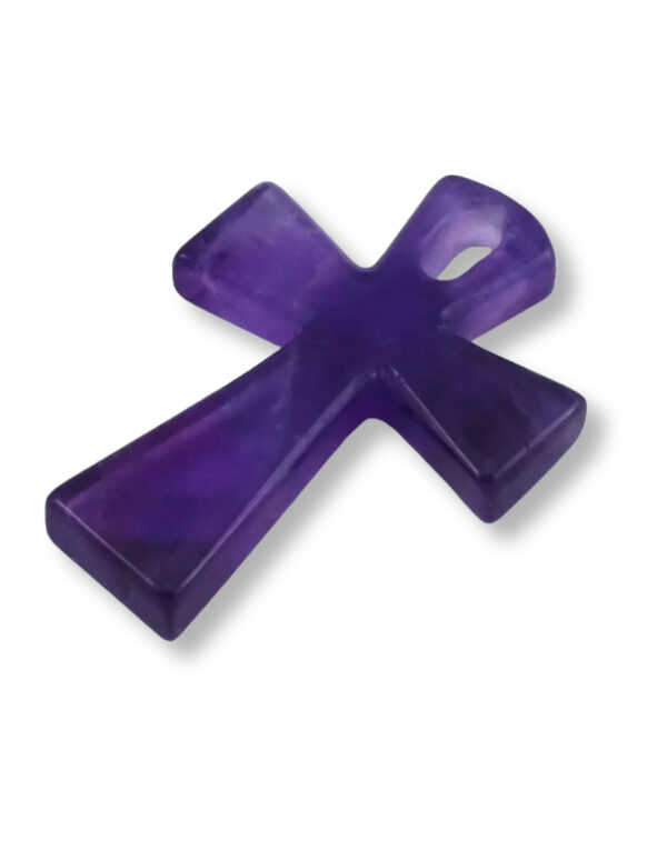 PENDENTIF AMETHYSTE SCULPTÉ CROIX ANKH – Image 2