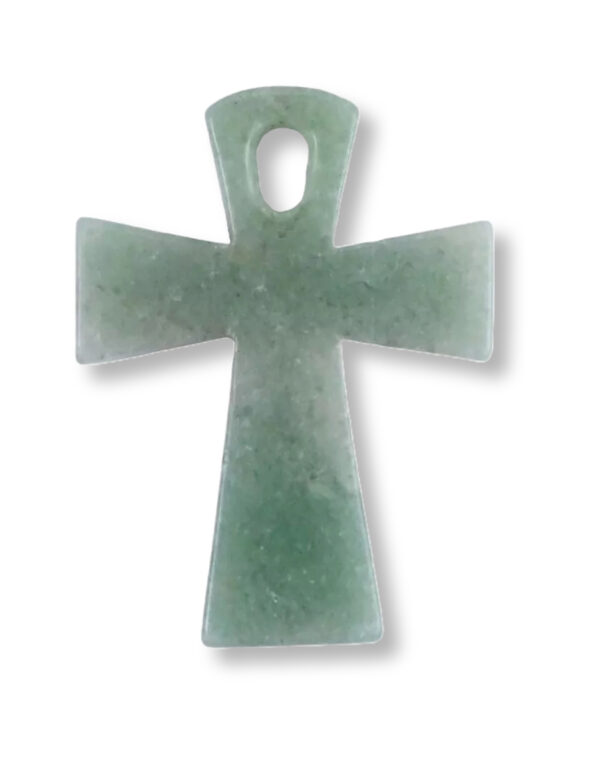 PENDENTIF AVENTURINE SCULPTÉ CROIX ANKH