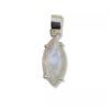 PENDENTIF PIERRE DE LUNE BLANCHE FACETTÉ SERTI ARGENT 925