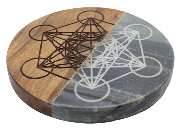 DISQUE DE RECHARGEMENT BOIS/MARBRE GRAVÉ – MOTIF MÉTATRON Ø 10cm