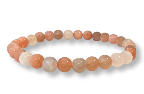Bracelet Pierre de Lune orangé Ø 6mm – Image 2