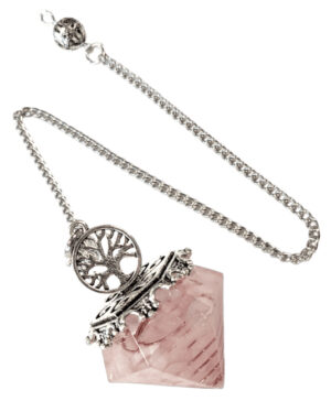 PENDULE ORGONITE QUARTZ ROSE 6 FACES ARBRE DE VIE