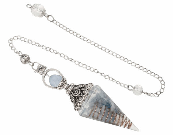PENDULE ORGONITE AIGUE MARINE 6 FACES