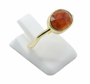 BAGUE GRENAT SERTI ARGENT 925 PLAQUE OR
