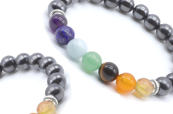 Bracelet 7 Chakras Hématite Ø 8mm