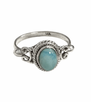 Bague Larimar sur monture argent 925 - T54