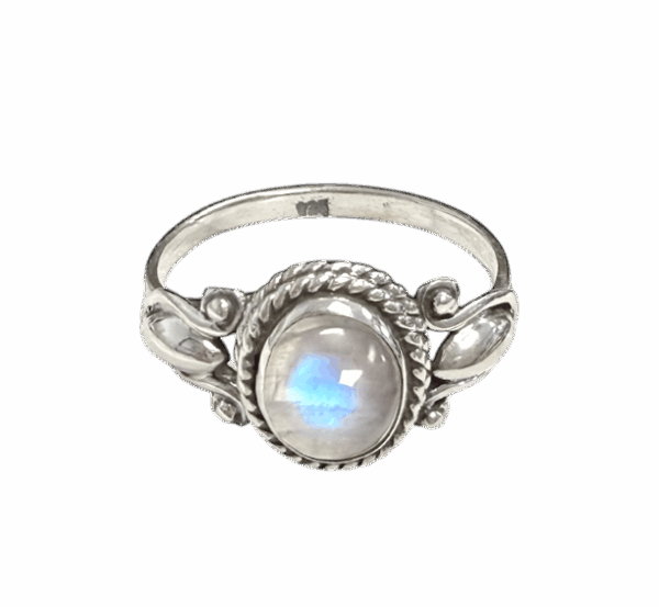 Bague Pierre de Lune sur monture argent 925 - T56