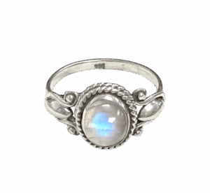 Bague Pierre de Lune sur monture argent 925 - T54