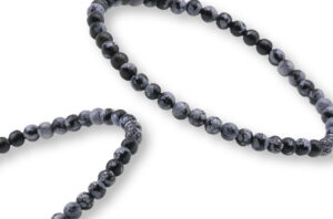 Bracelet Obsidienne Flocon de neige Ø 4mm