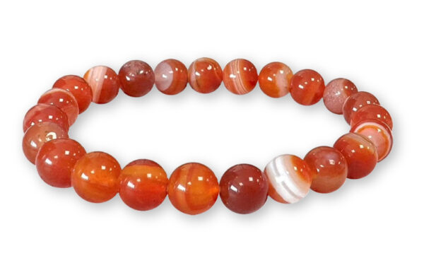 Bracelet Cornaline Rubanée Ø 8mm – Image 2